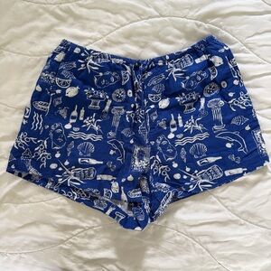 NWT / Madewell x Lisa Says Gah! Drawstring Pull-On Shorts in Clematis Blue